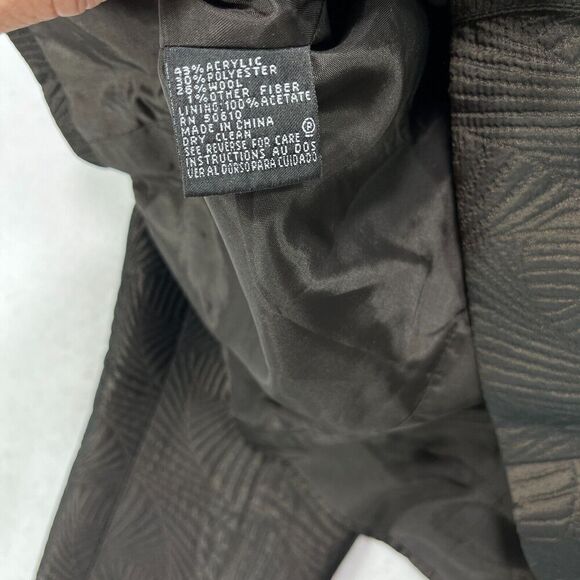 Albert Nipon Blazer Women 14 Brown Short Formal Career Embossed Evening Work Y2K - Picture 6 of 13